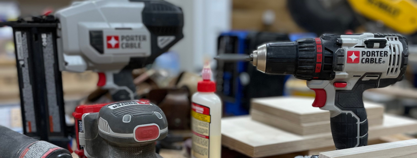 A collection of essential woodworking tools.