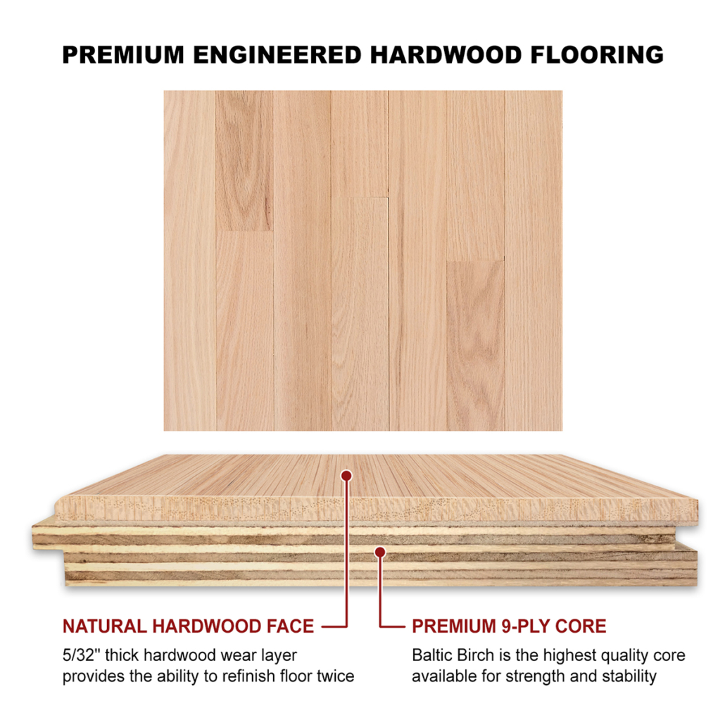 Red Oak engineered hardwood flooring from Baird Brothers Fine Hardwoods.