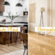 Two popular hardwood floor trends side-by-side.