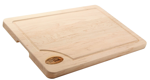 Maple cutting board with Baird Brothers logo.