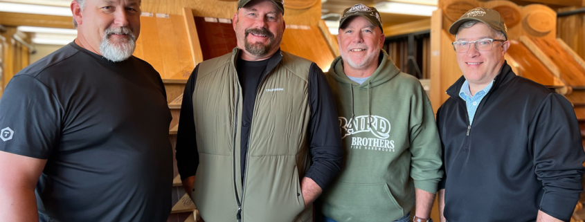 Renovation Hunters crew at Baird Brothers Fine Hardwoods.