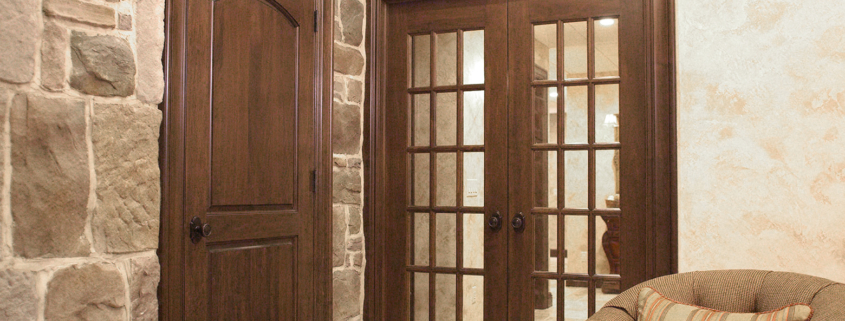 Custom solid wood interior door.