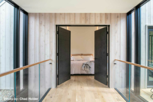 Entrance into the main bedroom suite of the TOH Modern Barnhouse.