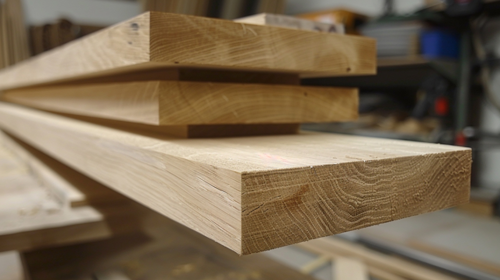 Quarter sawn white oak S4S that will be used to make a floating shelf.